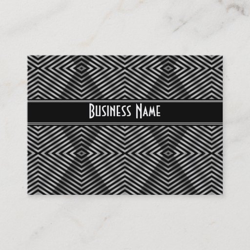 Customizable Profile Card Black &amp; White Style Diamond Stripe Business Card Template
