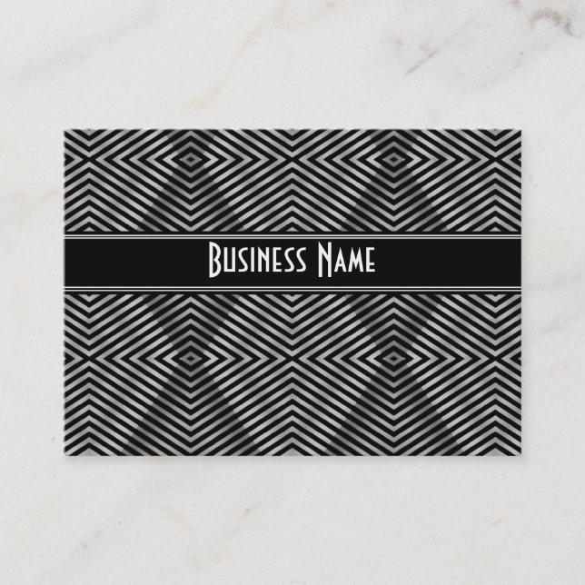 Profile Card Black & White Style Diamond Stripe (Front)