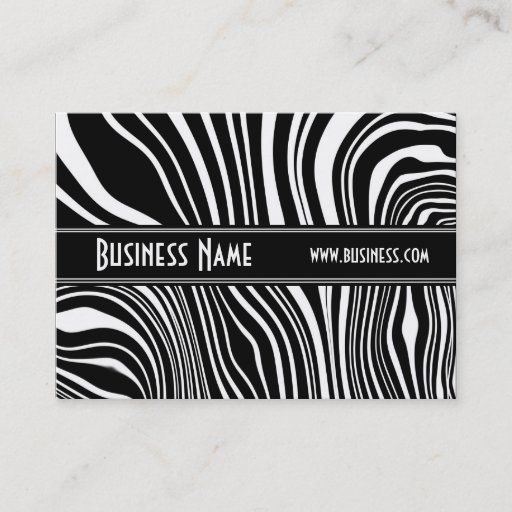Customizable Profile Card Black &amp; White Style Zebra Twist  (1) Business Card Template