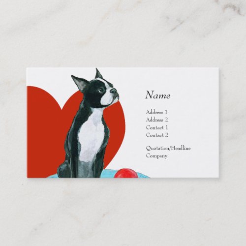 Profile Card - Boston Terrier Business Card