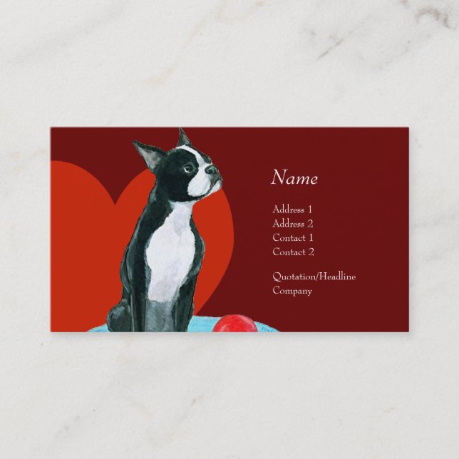 Profile Card - Boston Terrier (Front)