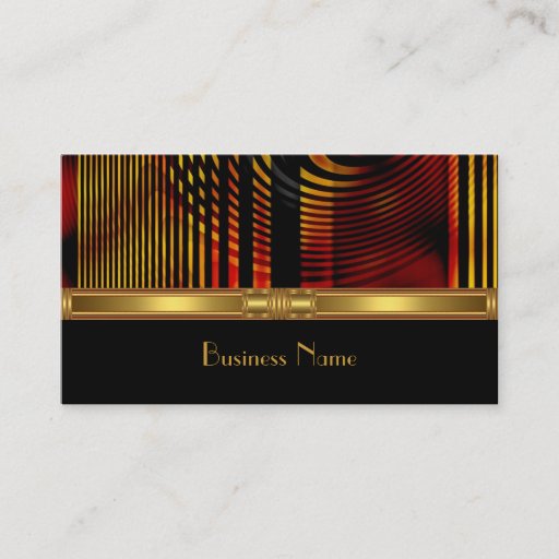 Customizable Profile Card Business Abstract Red Gold Design 3 Business Card Template