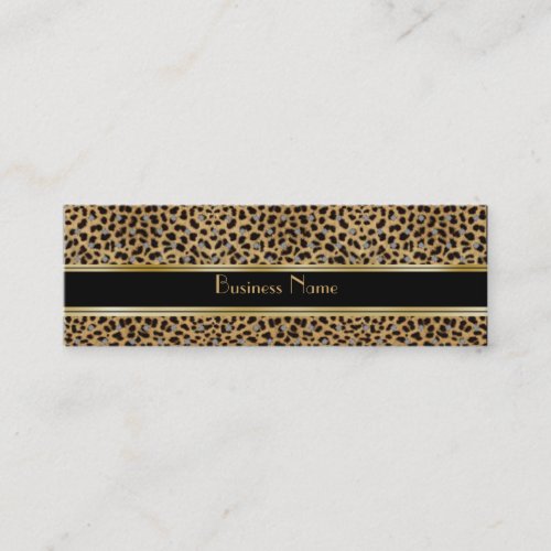 Profile Card Business Animal Print Gold Black Business Card