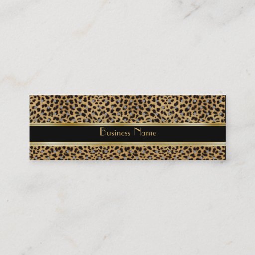 Customizable Profile Card Business Animal Print Gold Black Business Card