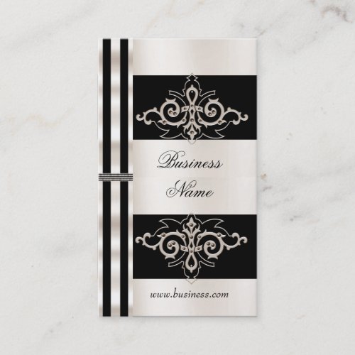 Profile Card Business Art Deco Black Sepia Stripe Business Cards