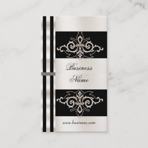 Customizable Profile Card Business Art Deco Black Sepia Stripe Business Cards