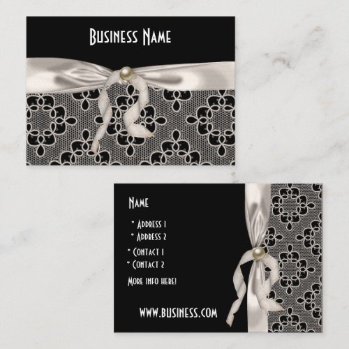 Profile Card Business Art Nouveau Lace Bow Business Cards