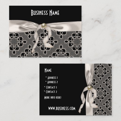 Customizable Profile Card Business Art Nouveau Lace Bow Business Cards