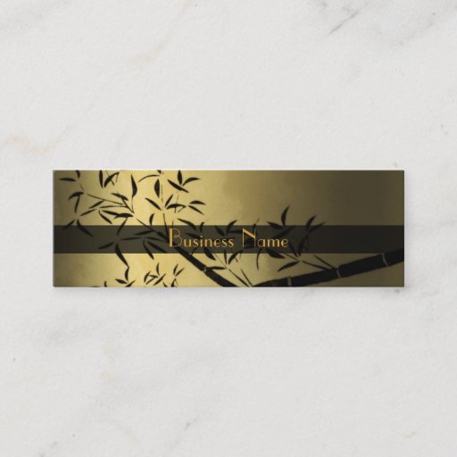 Customizable Profile Card Business Asian Gold Black Business Card Template