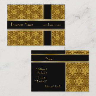 Profile Card Business Black Gold Embossed