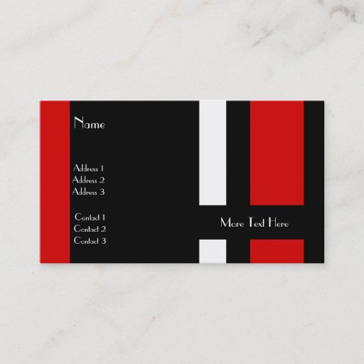 Customizable Profile Card Business Black Red White Block Business Card Template