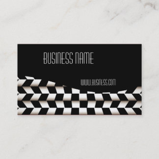 Profile Card Business Black White Checks