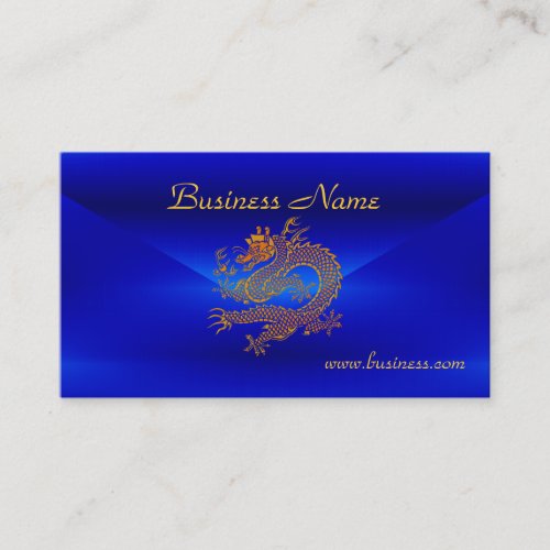 Profile Card Business Blue Gold Dragon 2 Business Card
