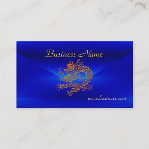 Customizable Profile Card Business Blue Gold Dragon 2 Business Card