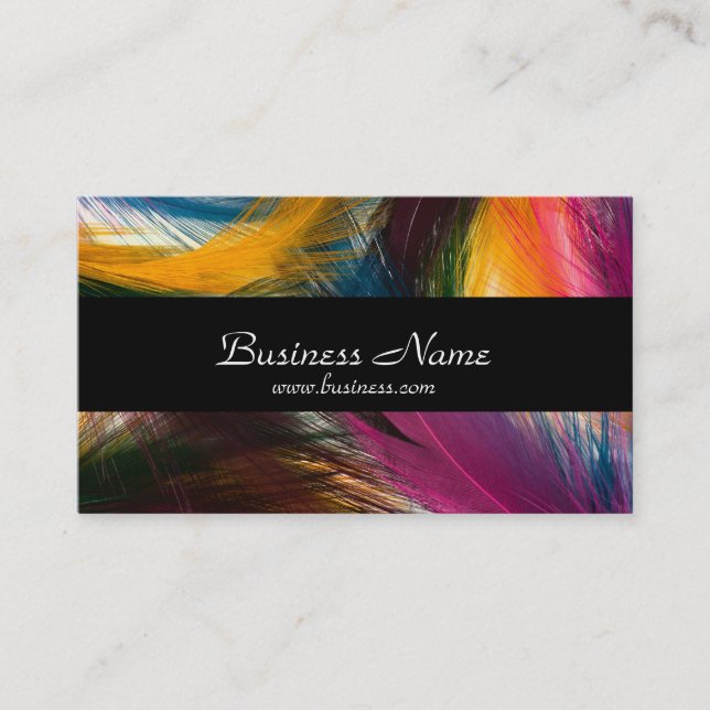 Profile Card Business Colorful Wild Feather Black (Front)