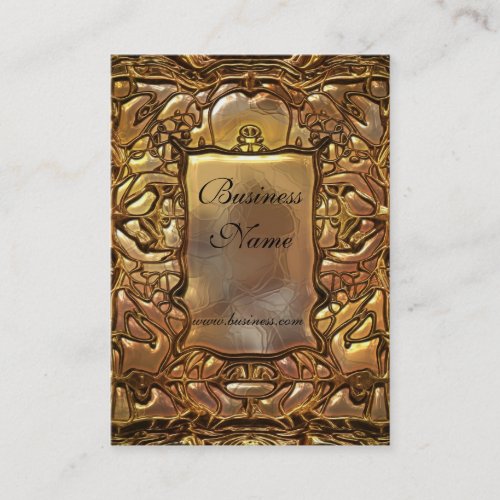 Profile Card Business Gold Metal Look 04 Business Card Template