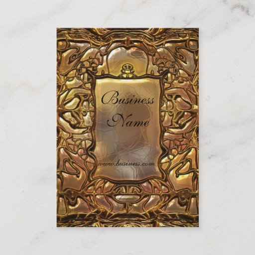 Customizable Profile Card Business Gold Metal Look 04 Business Card Template
