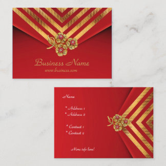 Profile Card Business Gold Stripe Red Velvet Jewel