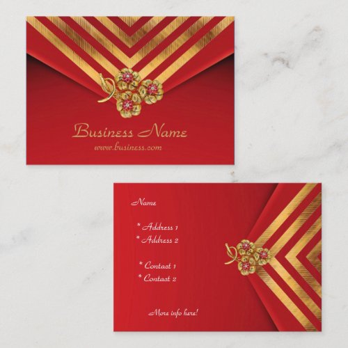 Profile Card Business Gold Stripe Red Velvet Jewel Business Cards