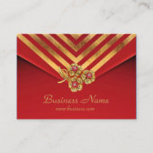 Profile Card Business Gold Stripe Red Velvet Jewel (Front)