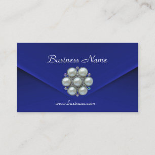 Profile Card Business Rich Blue Velvet Pearls