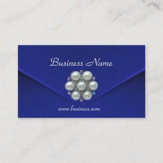 Profile Card Business Rich Blue Velvet Pearls