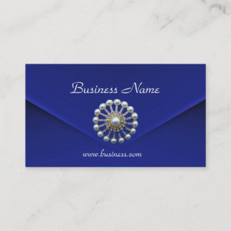 Profile Card Business Rich Blue Velvet Pearls 2