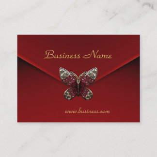 Profile Card Business Rich Red Velvet Butterfly