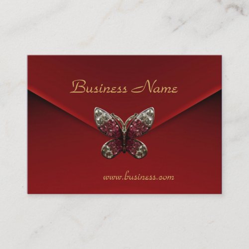Profile Card Business Rich Red Velvet Butterfly Business Cards