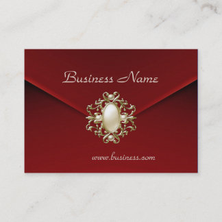 Profile Card Business Rich Red Velvet Pearl Jewel