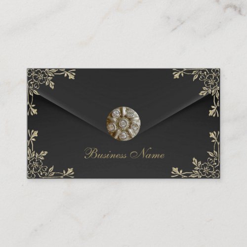 Profile Card Business Sepia Black Velvet Jewel Business Cards