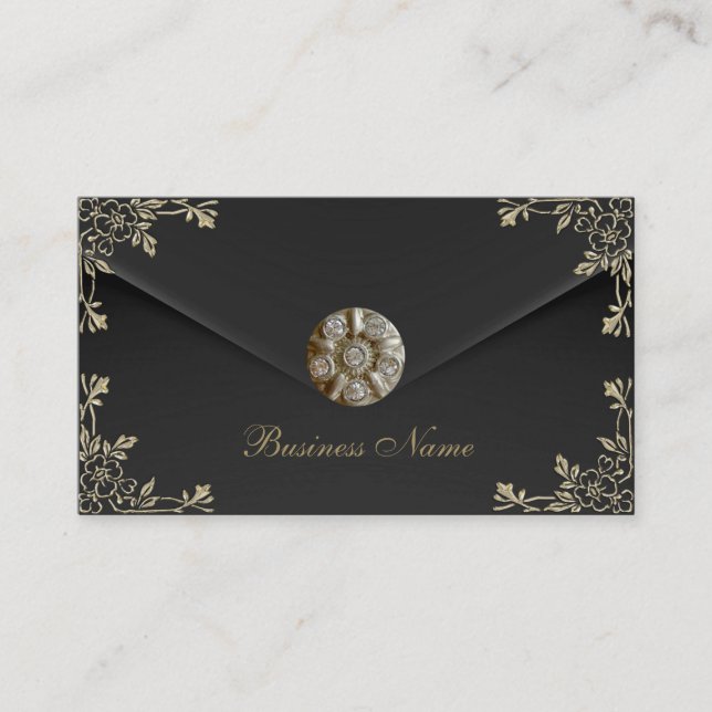 Profile Card Business Sepia Black Velvet Jewel (Front)