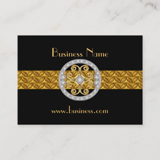 Customizable Profile Card Business Silver Gold Jewels (029002) Business Card