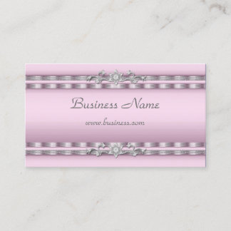 Profile Card Business Soft Pink Silver Jewel