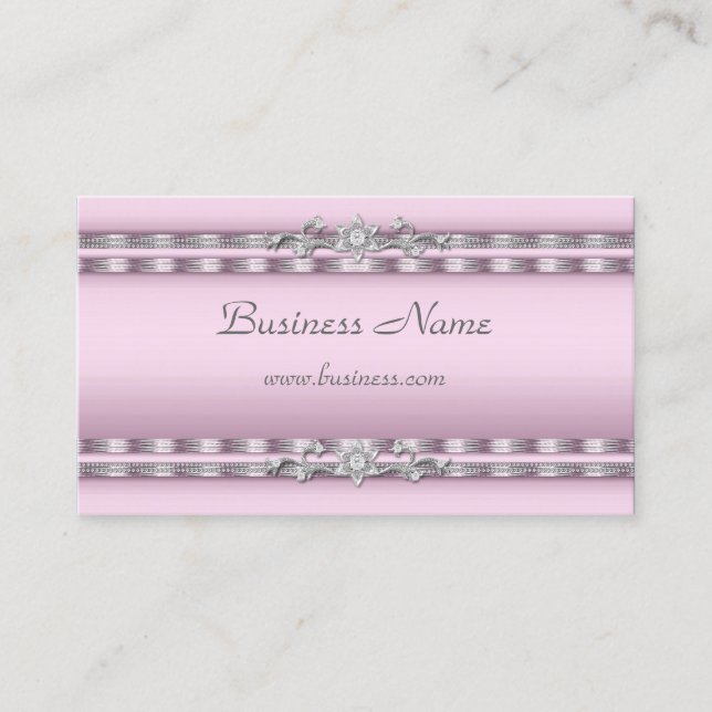 Profile Card Business Soft Pink Silver  Jewel (Front)