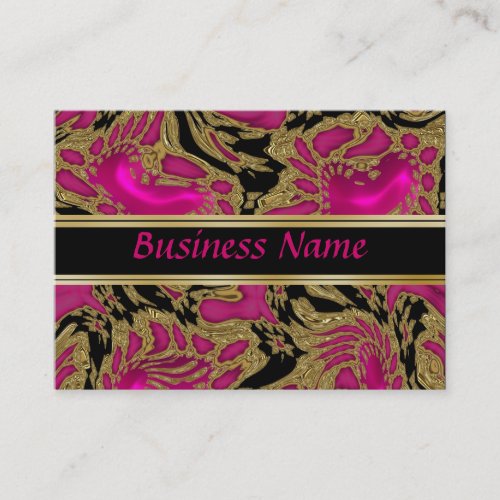 Profile Card Business Zizzago Elegant Black Pink Business Cards