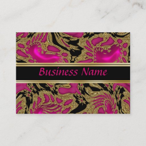 Customizable Profile Card Business Zizzago Elegant Black Pink Business Cards