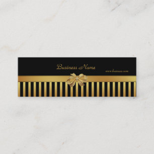 Profile Card Gold Black Stripe Gold Bow