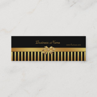 Profile Card Gold Black Stripe Gold Bow