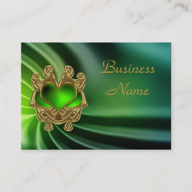 Profile Card Green Jewel Heart Silk (Front)