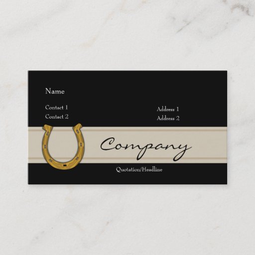Customizable Profile Card - Lucky Horseshoe Business Card Template