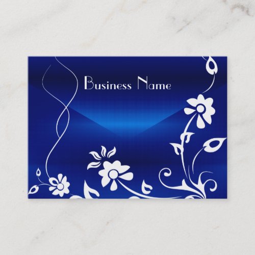 Profile Card Royal Blue Floral Delight Design Business Card Templates