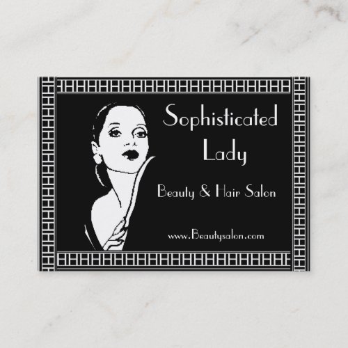 Profile Card Sophisticated Lady Beauty Hair Salon Business Card