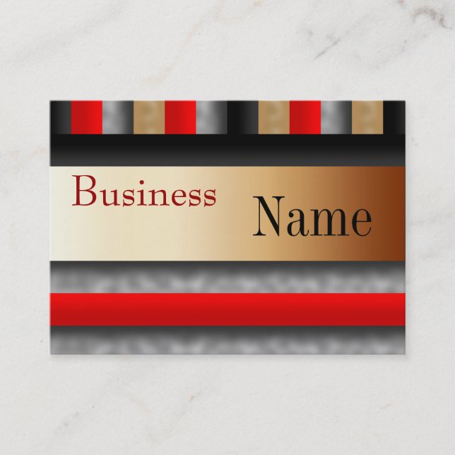 Profile Card Stripe Red Metal Look  Gold 3 (Front)