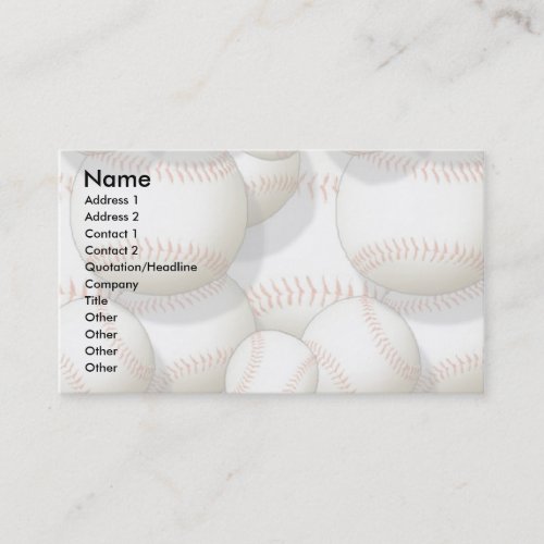 Profile Card Template - Baseballs Business Card Templates