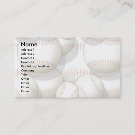 Customizable Profile Card Template - Baseballs Business Card Templates