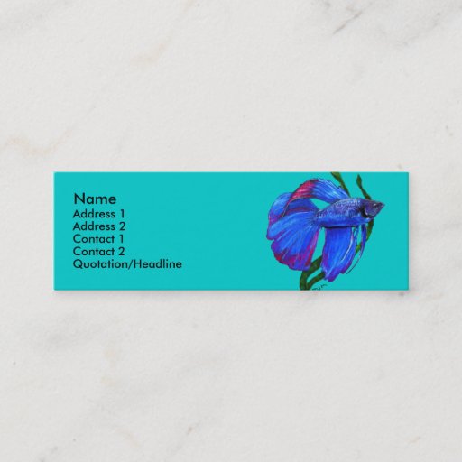 Customizable Profile Card Template - Betta Fish Business Card Templates