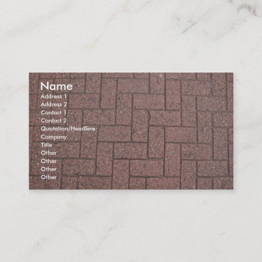 Customizable Profile Card Template - Brick Pavers Texture Business Card Template