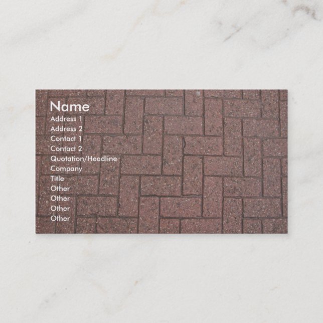 Profile Card Template - Brick Pavers Texture (Front)