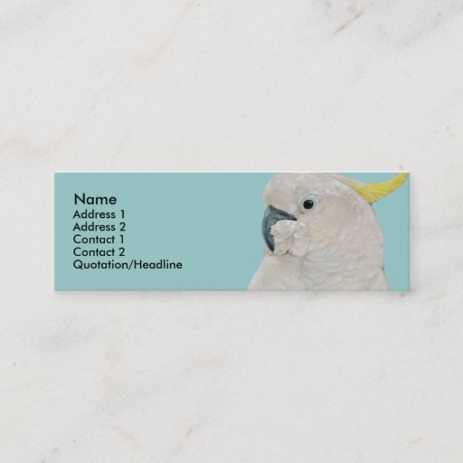 Customizable Profile Card Template - Cockatoo Parrot Business Card Template